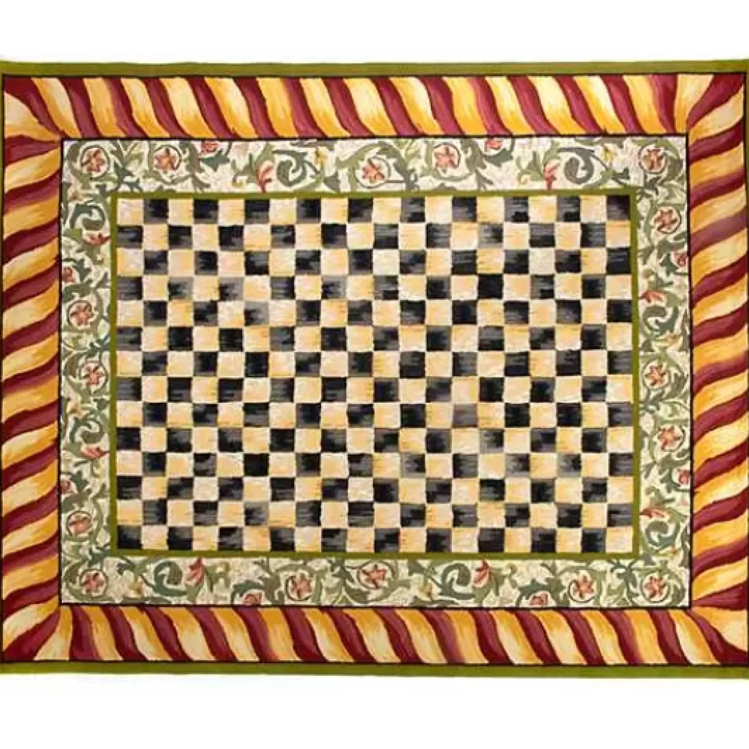 MacKenzie-Childs Courtly Check Red Gold 8' x 10' Rug< Rugs