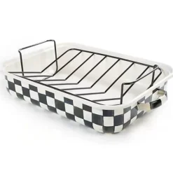 MacKenzie-Childs Courtly Check Roasting Pan with Rack< Fall Entertaining|Cookware & Bakeware
