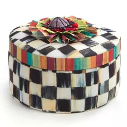 MacKenzie-Childs Courtly Check Round Jewelry Box< Bath & Bath Accessories|Room Accents