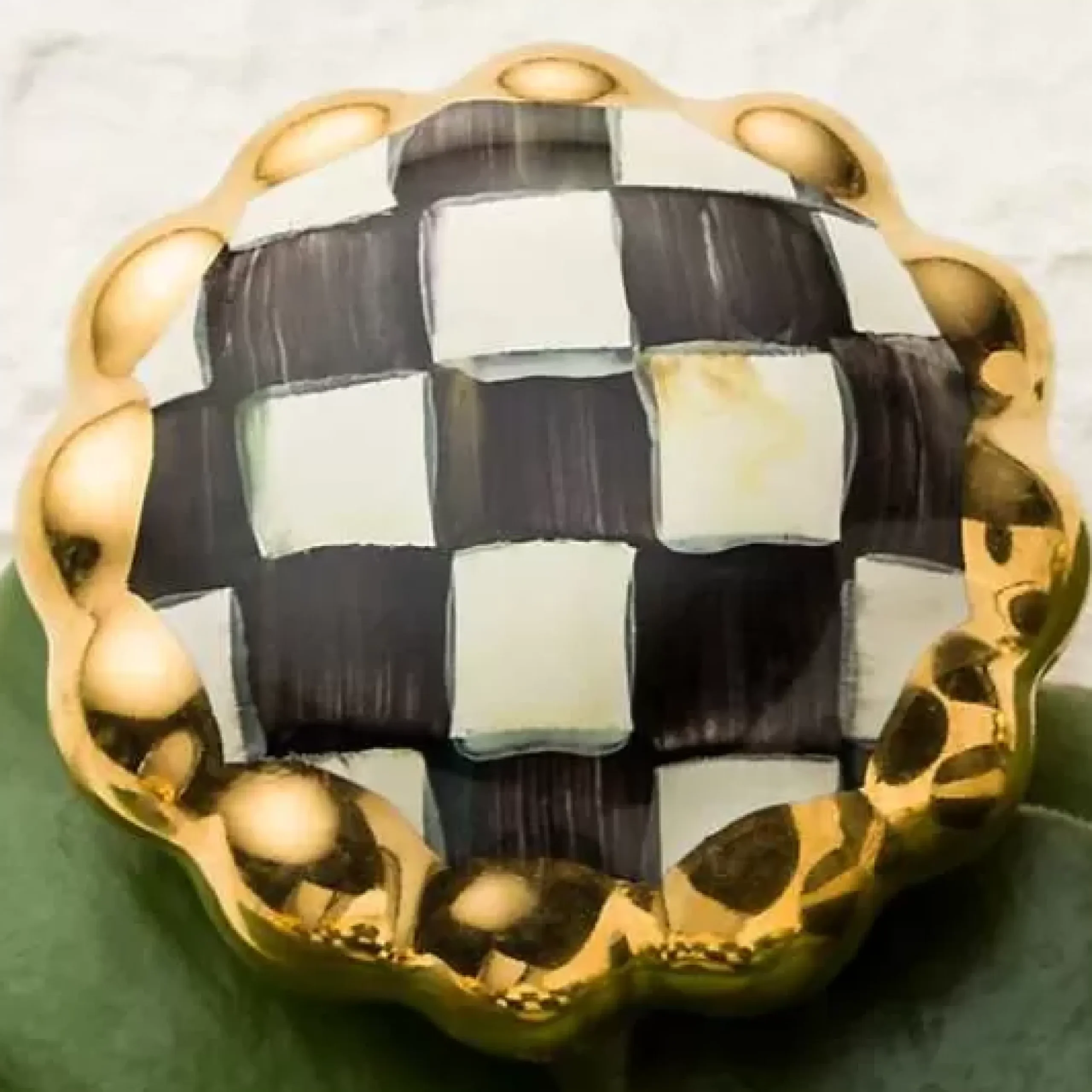 MacKenzie-Childs Courtly Check Round Knob< Finishing Touches|Room Accents