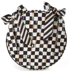 MacKenzie-Childs Courtly Check Round Stool Cushion< Pillows, Throws, & Cushions