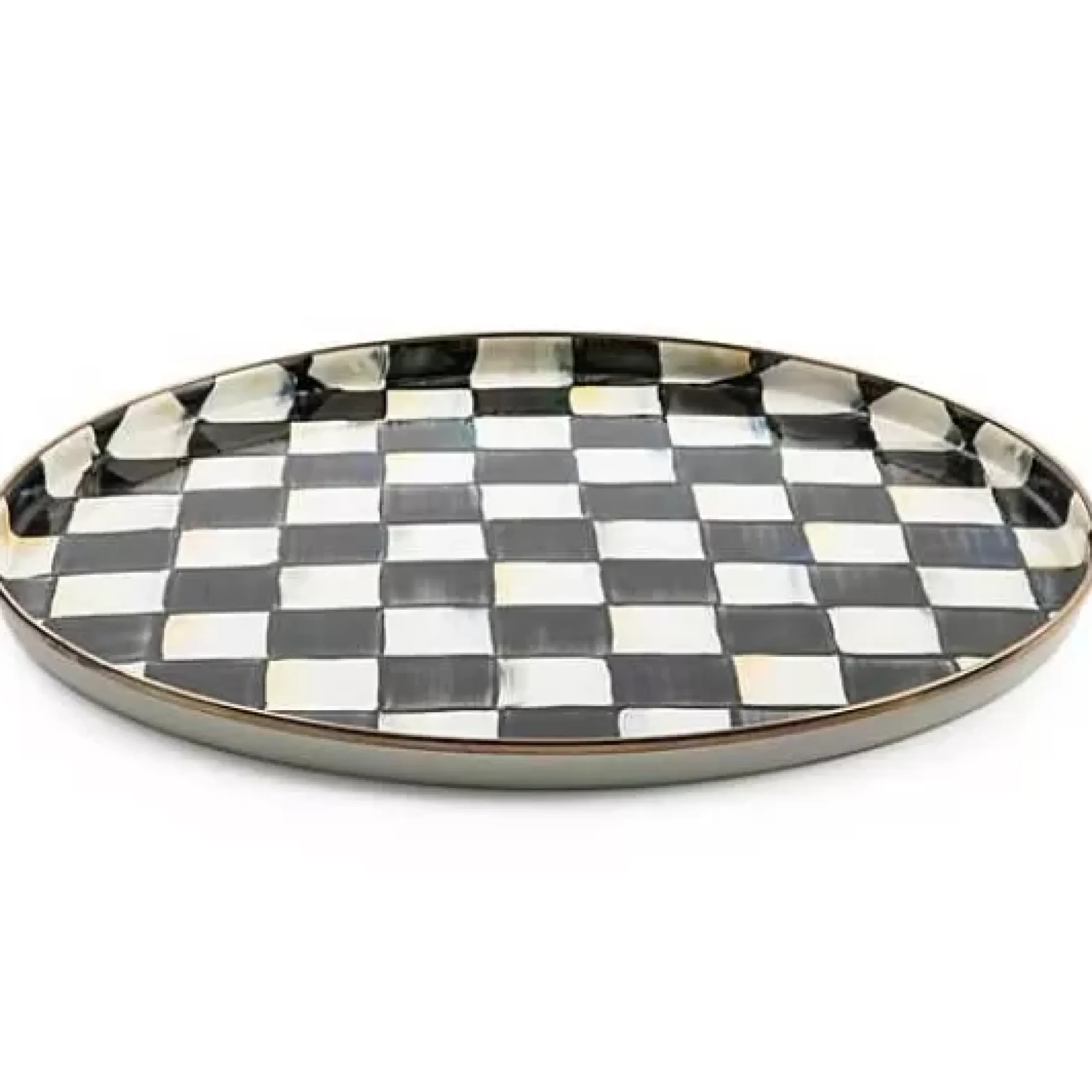 MacKenzie-Childs Courtly Check Round Tray< The Coffee Shop|Fall Entertaining