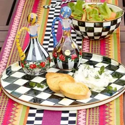 MacKenzie-Childs Courtly Check Round Tray< The Coffee Shop|Fall Entertaining