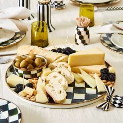 MacKenzie-Childs Courtly Check Round Tray< The Coffee Shop|Fall Entertaining