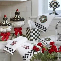 MacKenzie-Childs Courtly Check Round Tray< The Coffee Shop|Fall Entertaining