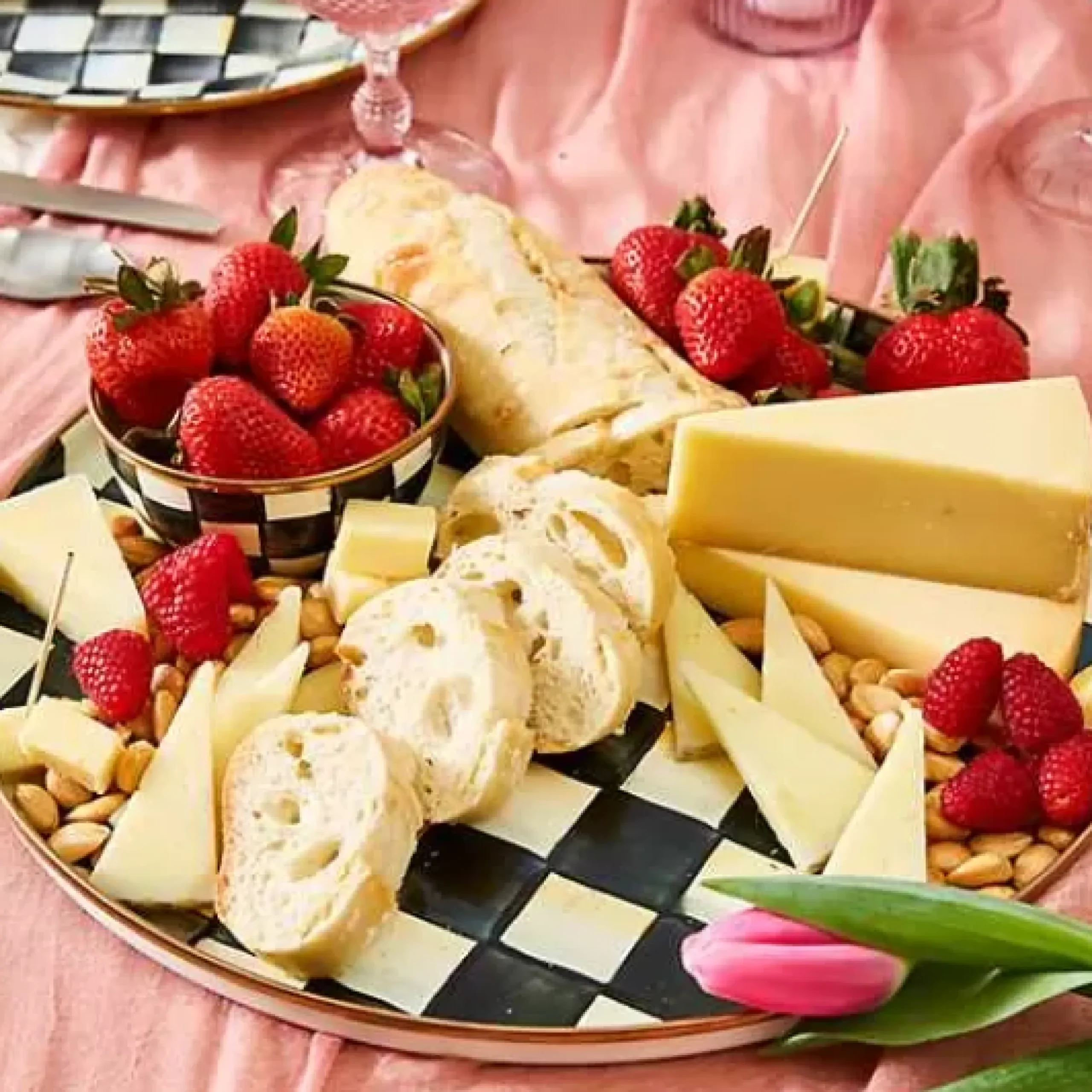 MacKenzie-Childs Courtly Check Round Tray< The Coffee Shop|Fall Entertaining