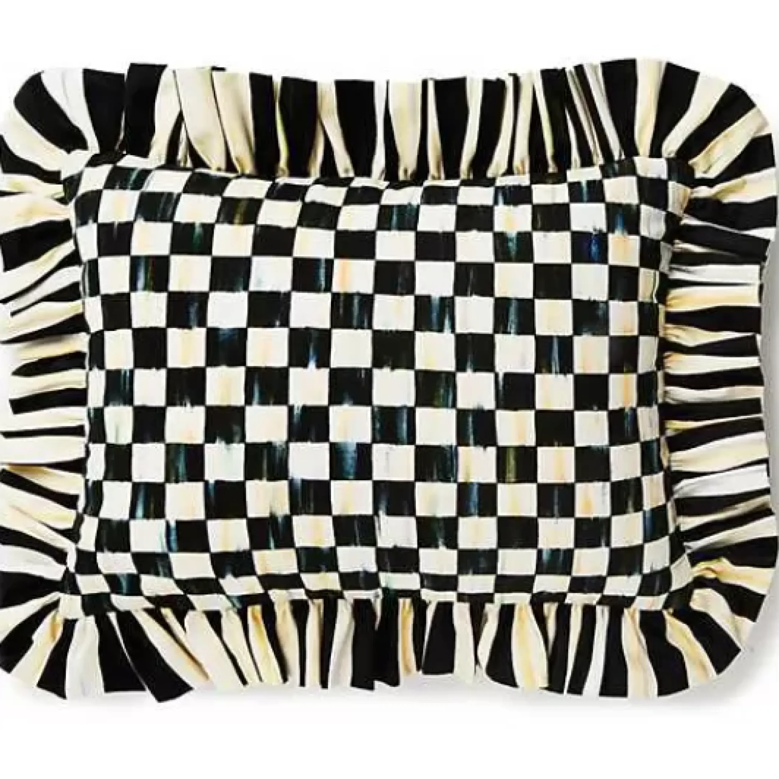MacKenzie-Childs Courtly Check Ruffle Lumbar Pillow< Pillows, Throws, & Cushions