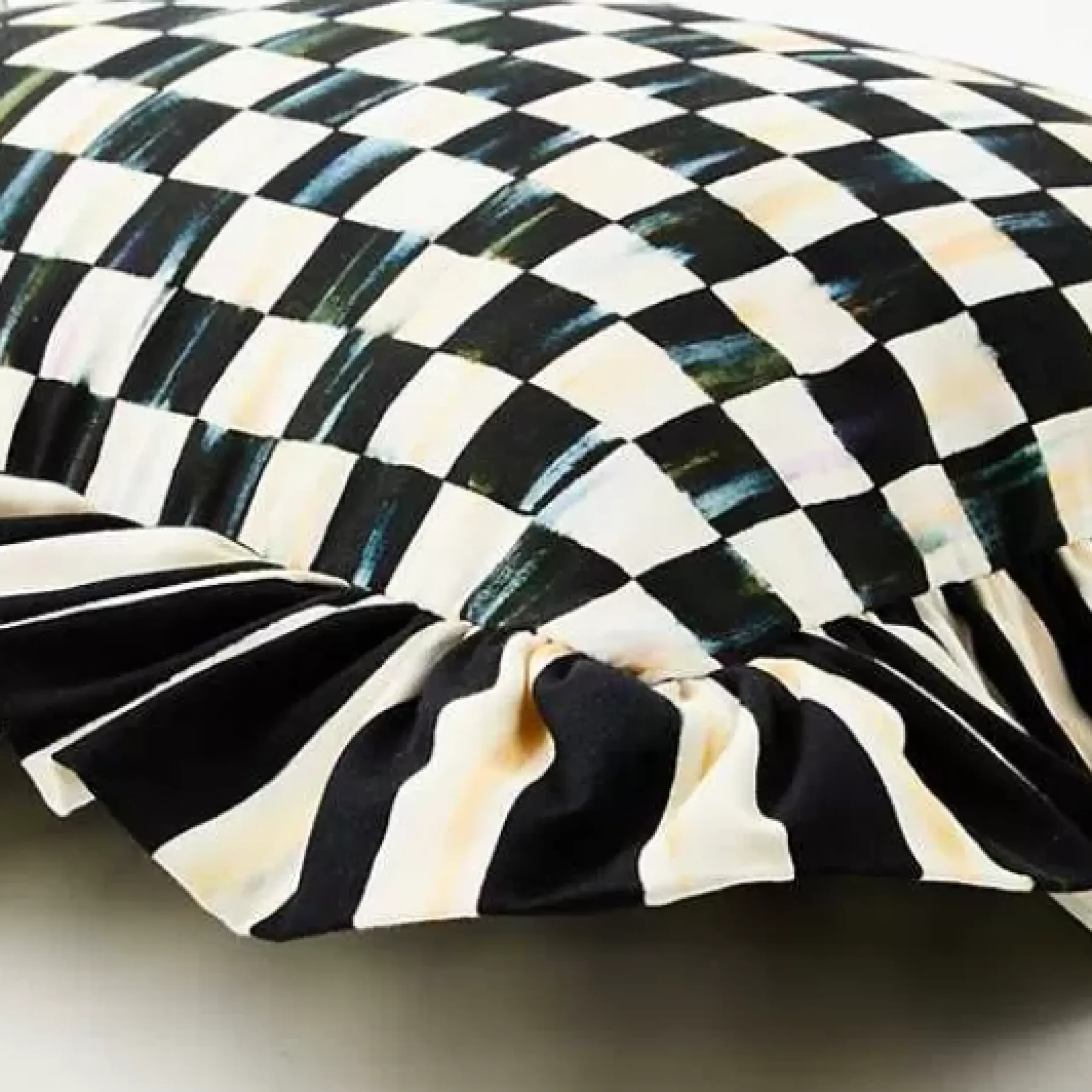 MacKenzie-Childs Courtly Check Ruffle Lumbar Pillow< Pillows, Throws, & Cushions