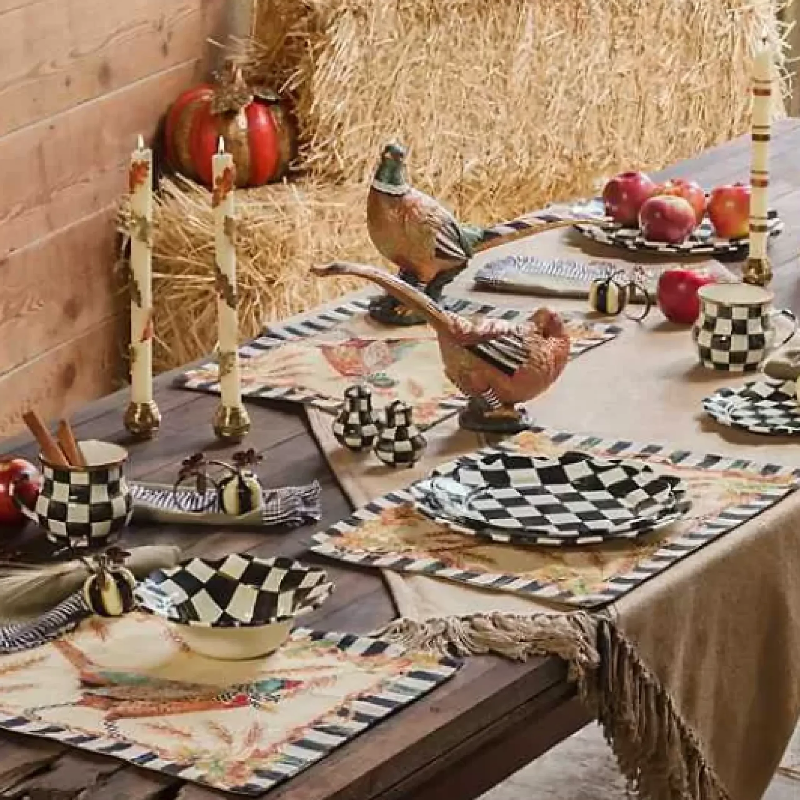 MacKenzie-Childs Courtly Check Salt Pepper Shakers< Fall Entertaining|Table Accessories
