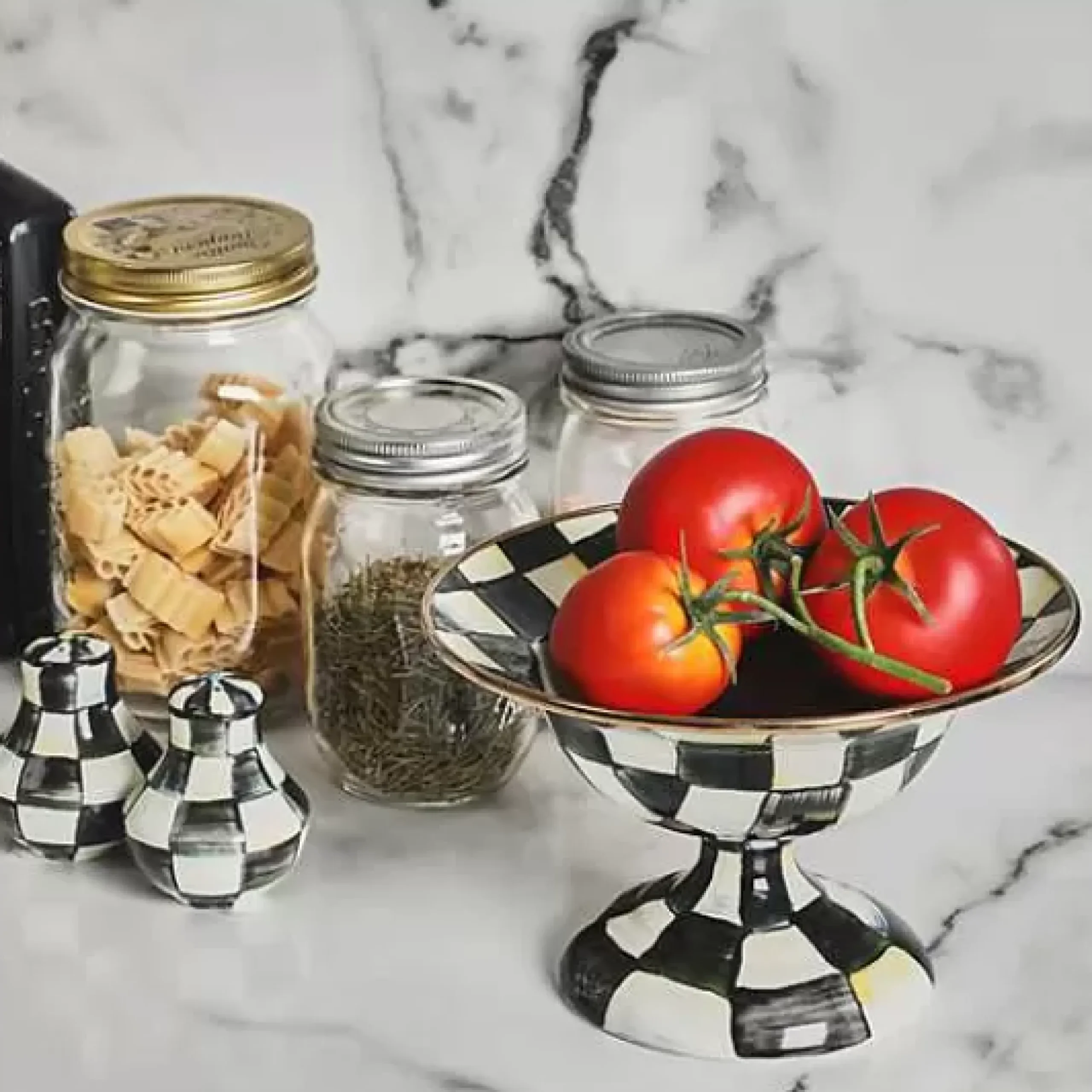 MacKenzie-Childs Courtly Check Salt Pepper Shakers< Fall Entertaining|Table Accessories