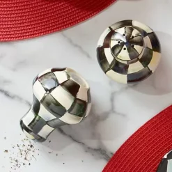 MacKenzie-Childs Courtly Check Salt Pepper Shakers< Fall Entertaining|Table Accessories