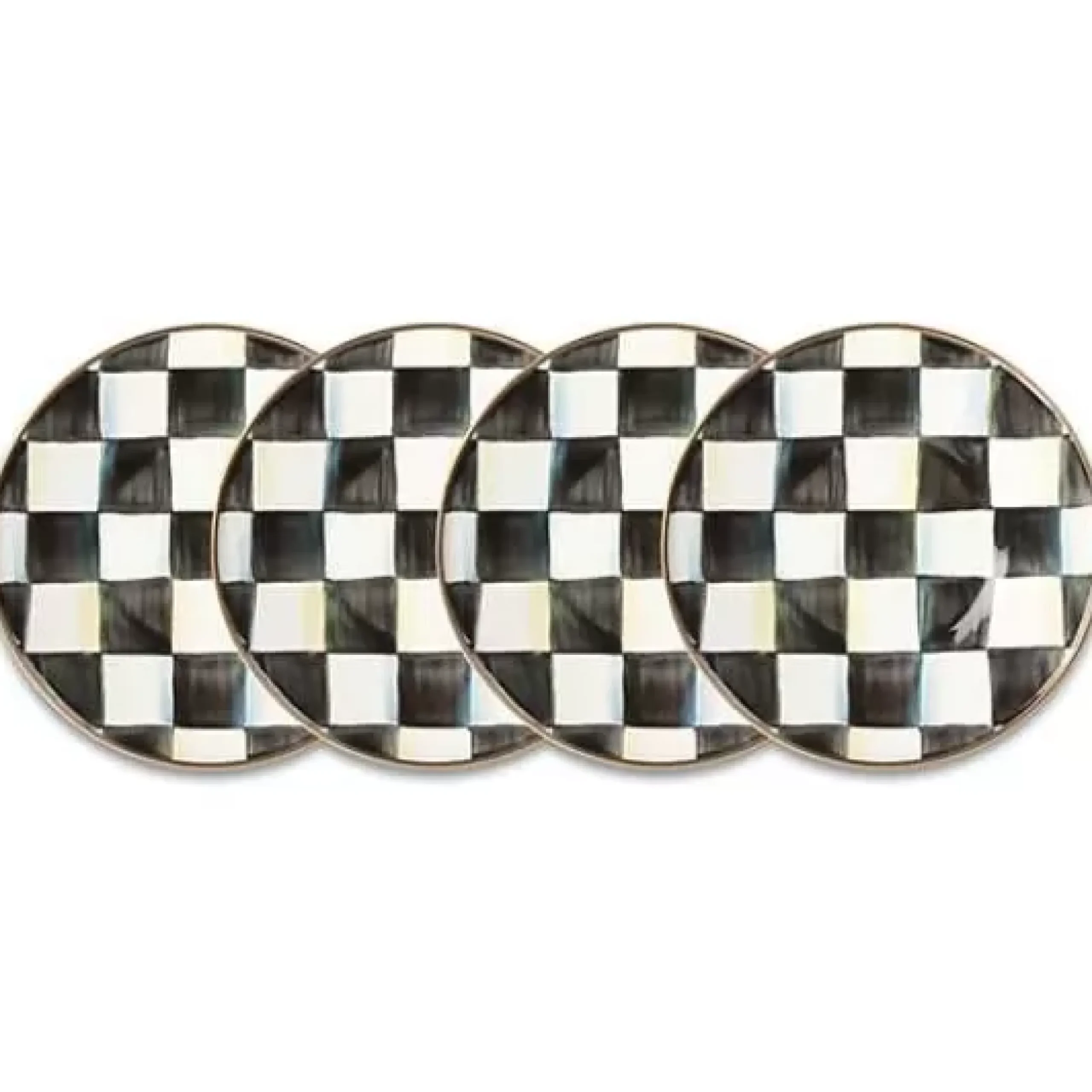 MacKenzie-Childs Courtly Check Saucers, Set of 4< Kitchen & Dining Sets|The Coffee Shop
