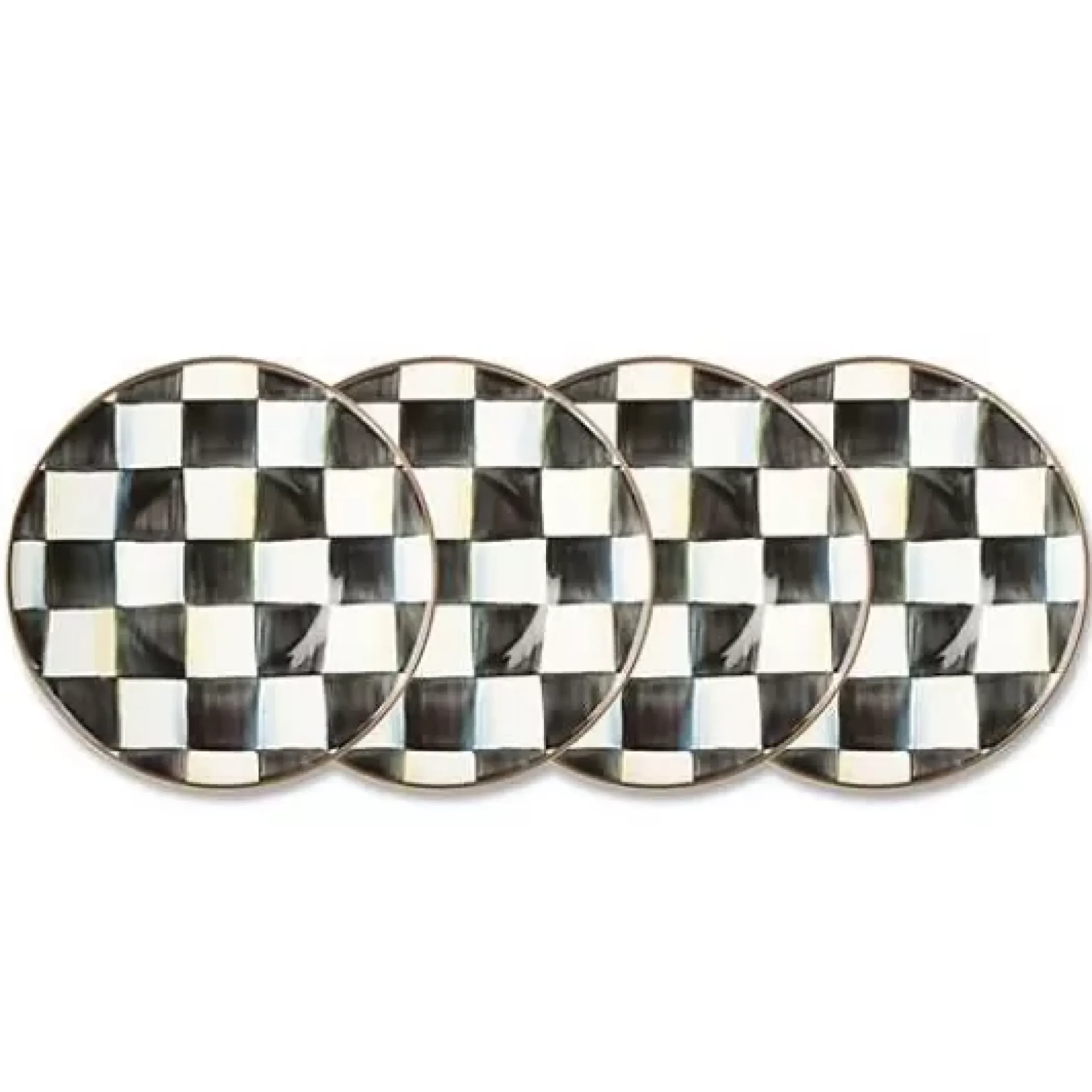 MacKenzie-Childs Courtly Check Saucers, Set of 4< Kitchen & Dining Sets|The Coffee Shop