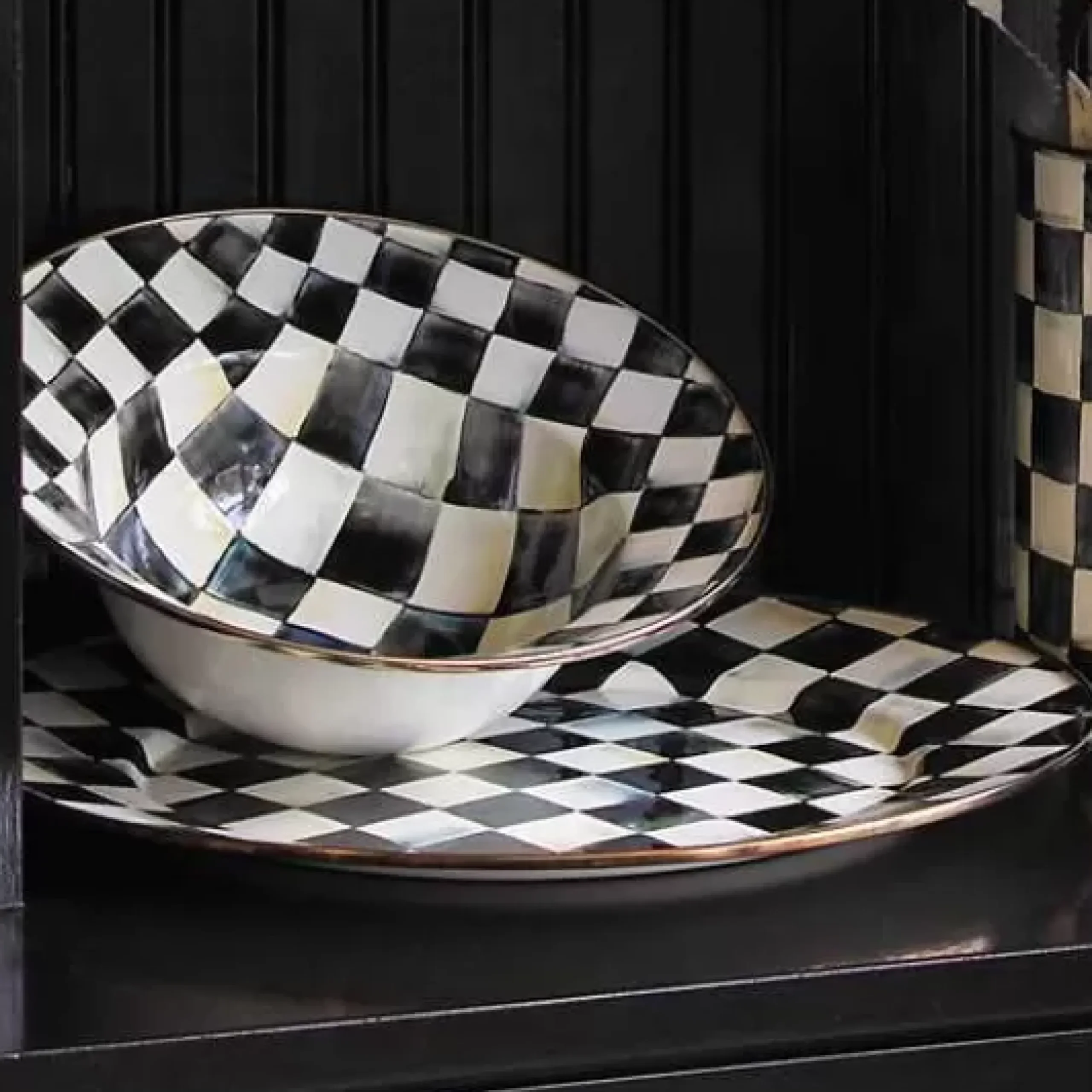 MacKenzie-Childs Courtly Check Serving Platter< Bar Entertaining|Serveware