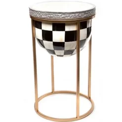 MacKenzie-Childs Courtly Check Short Plant Stand< Outdoor