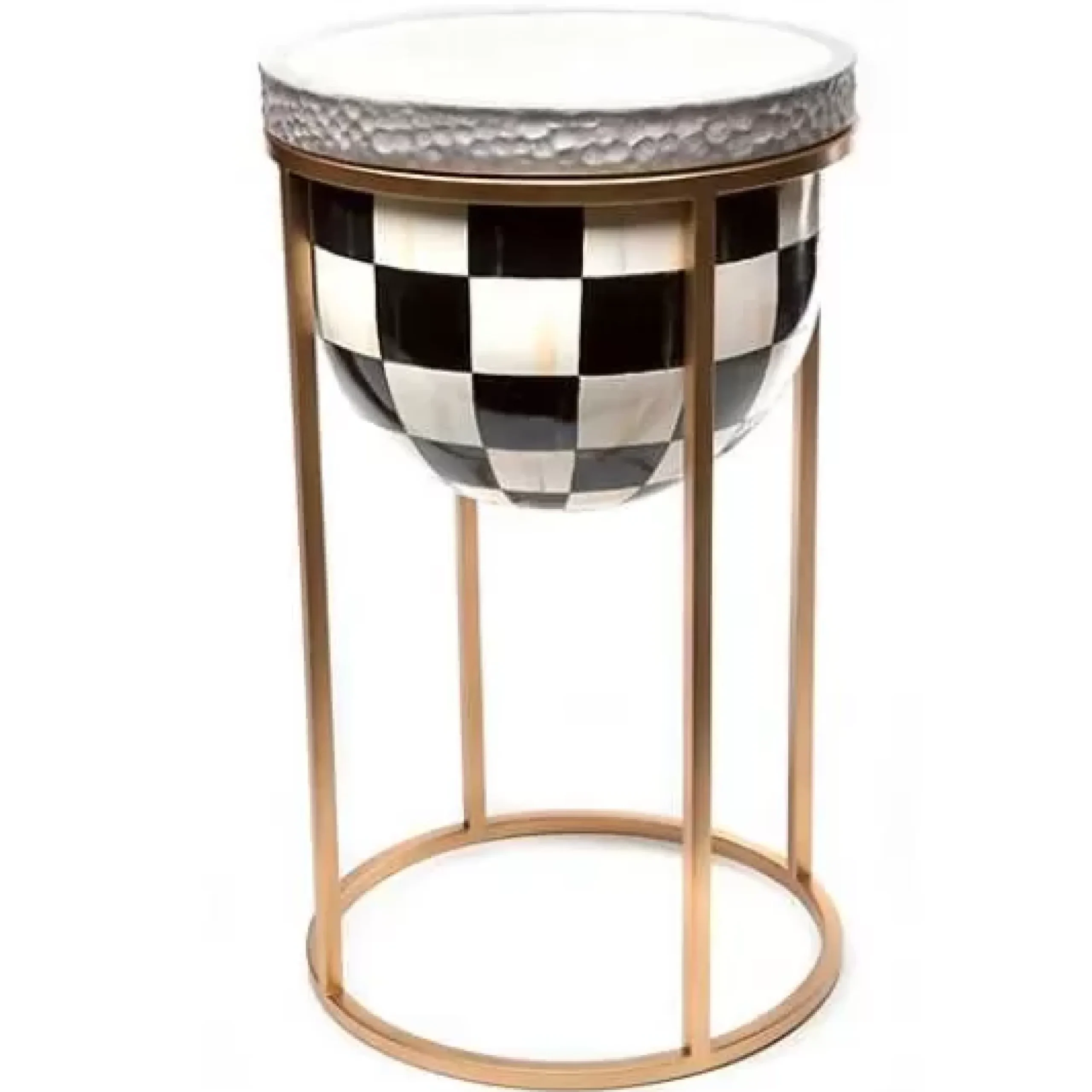 MacKenzie-Childs Courtly Check Short Plant Stand< Outdoor
