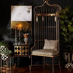 MacKenzie-Childs Courtly Check Short Plant Stand< Outdoor