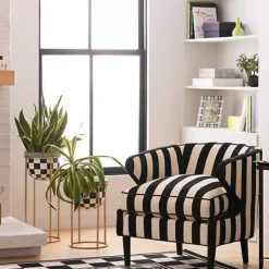 MacKenzie-Childs Courtly Check Short Plant Stand< Outdoor