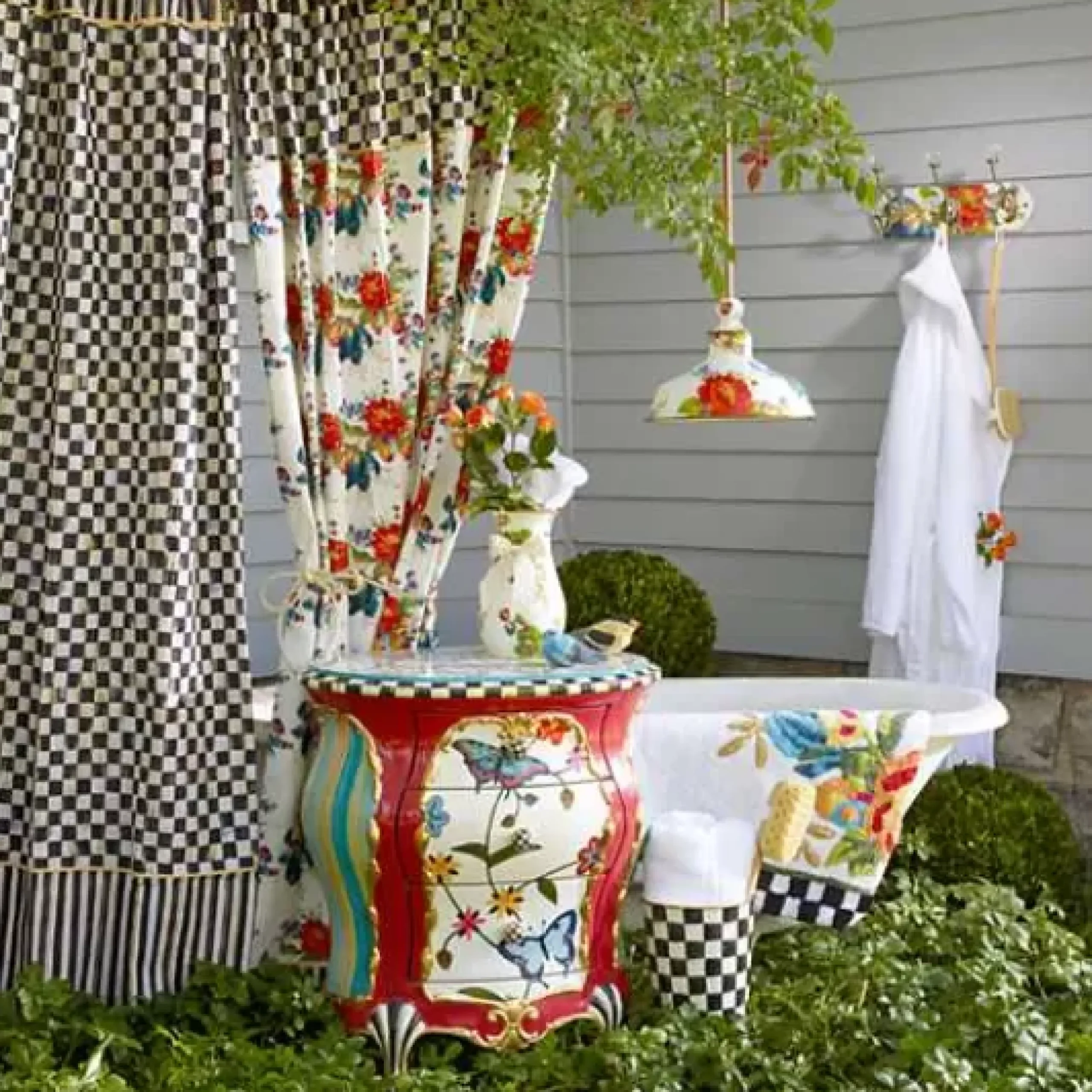 MacKenzie-Childs Courtly Check Shower Curtain< Bath & Bath Accessories