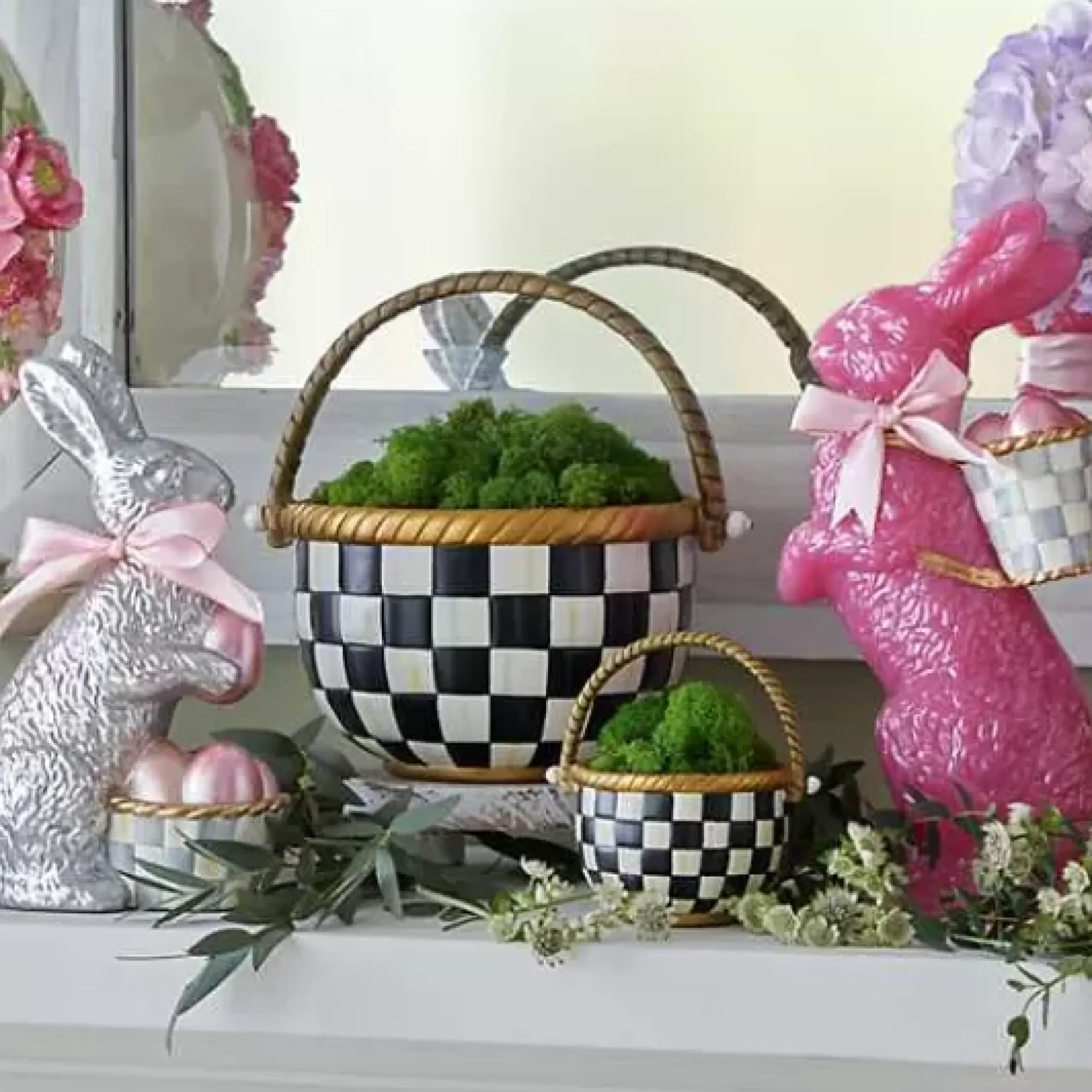 MacKenzie-Childs Courtly Check Small Basket< Spring|Easter