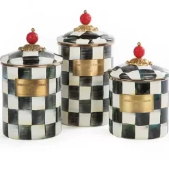 MacKenzie-Childs Courtly Check Small Canister< Room Accents|Kitchen Storage & Organization