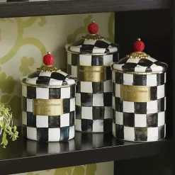 MacKenzie-Childs Courtly Check Small Canister< Room Accents|Kitchen Storage & Organization