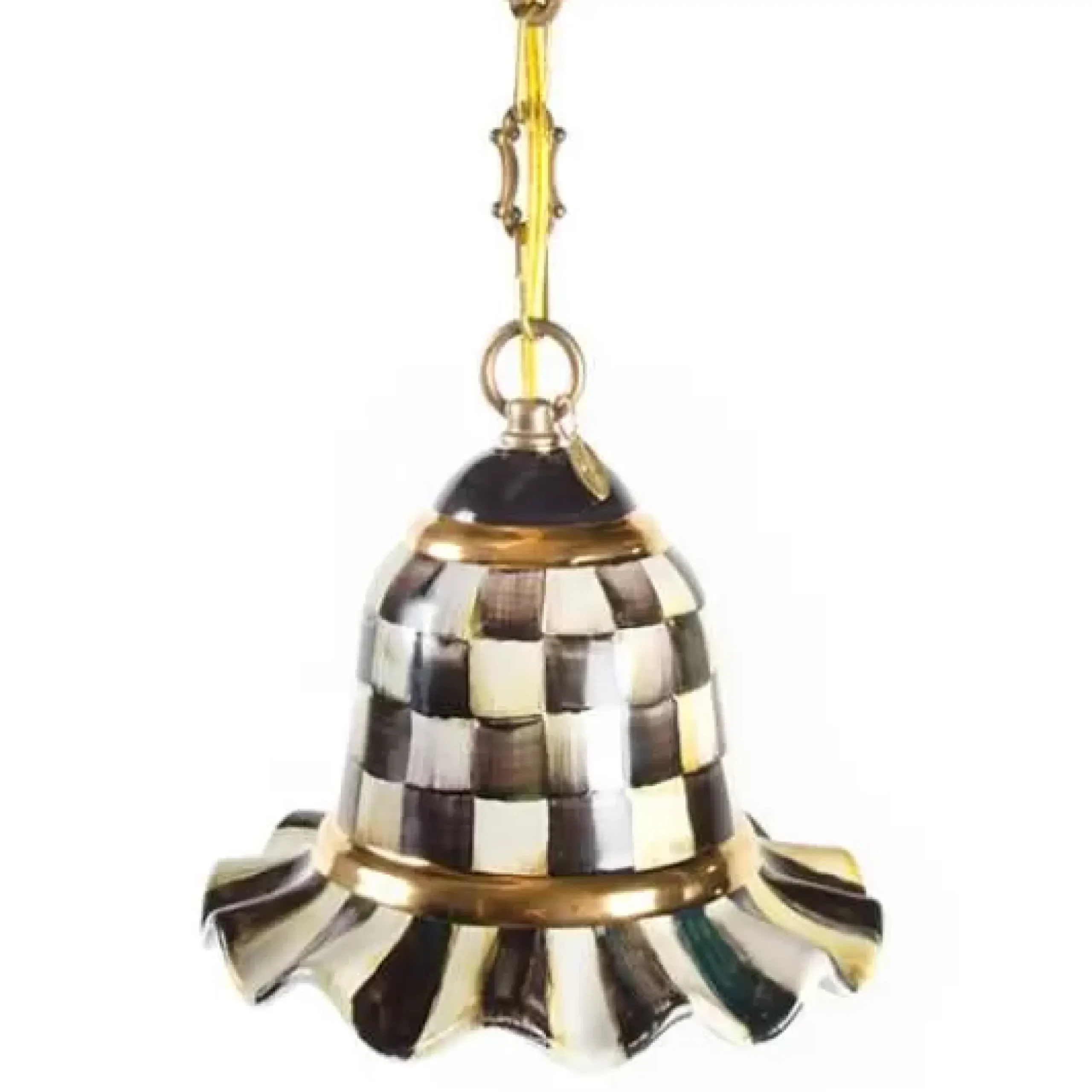 MacKenzie-Childs Courtly Check Small Ceramic Pendant Lamp< Lighting