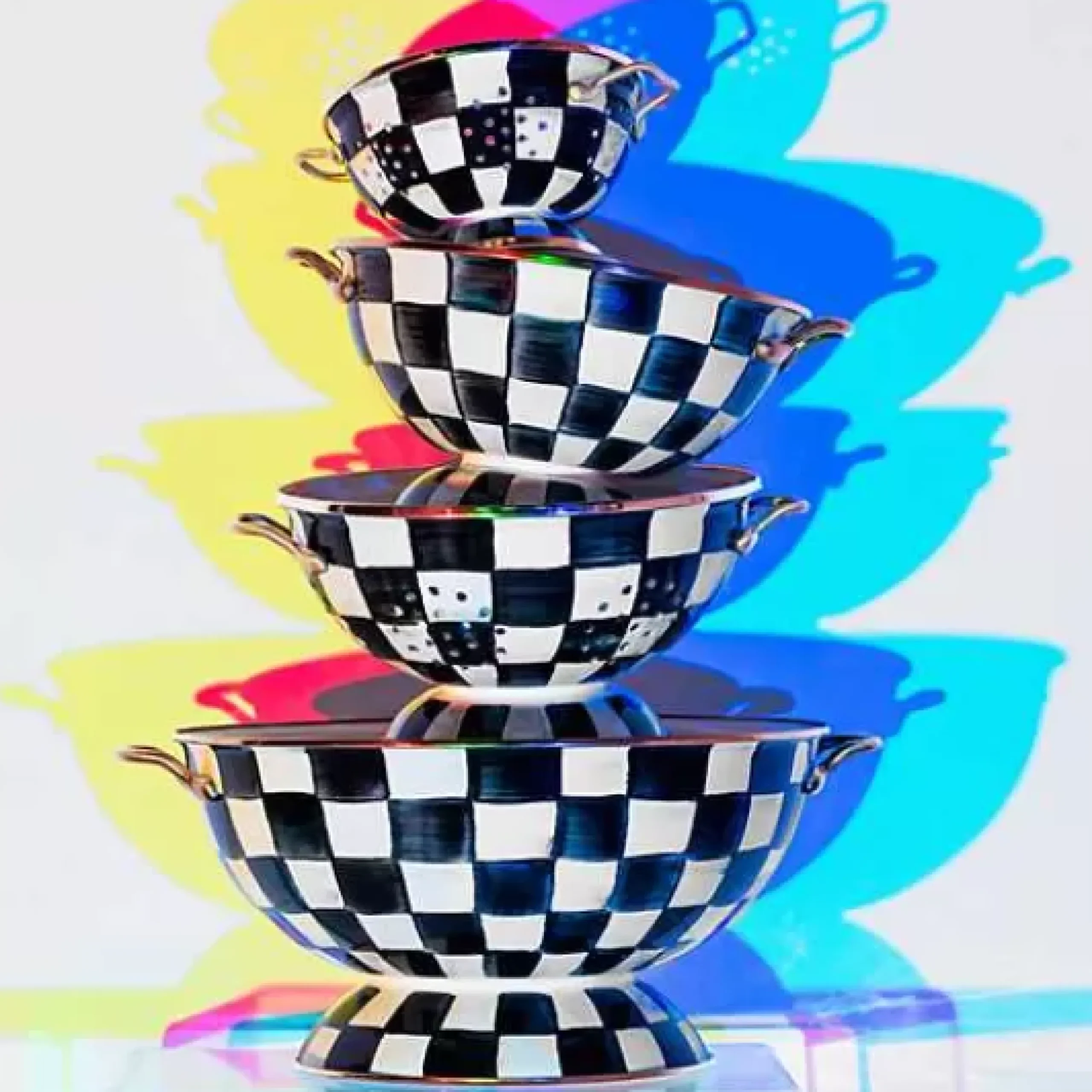 MacKenzie-Childs Courtly Check Small Colander< Kitchen Utensils & Tools