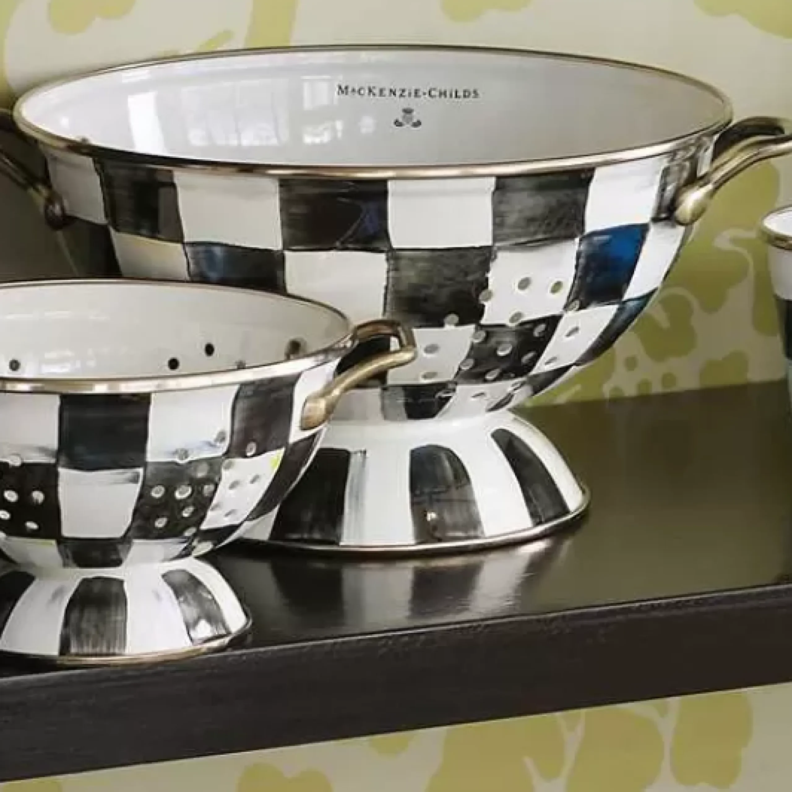 MacKenzie-Childs Courtly Check Small Colander< Kitchen Utensils & Tools