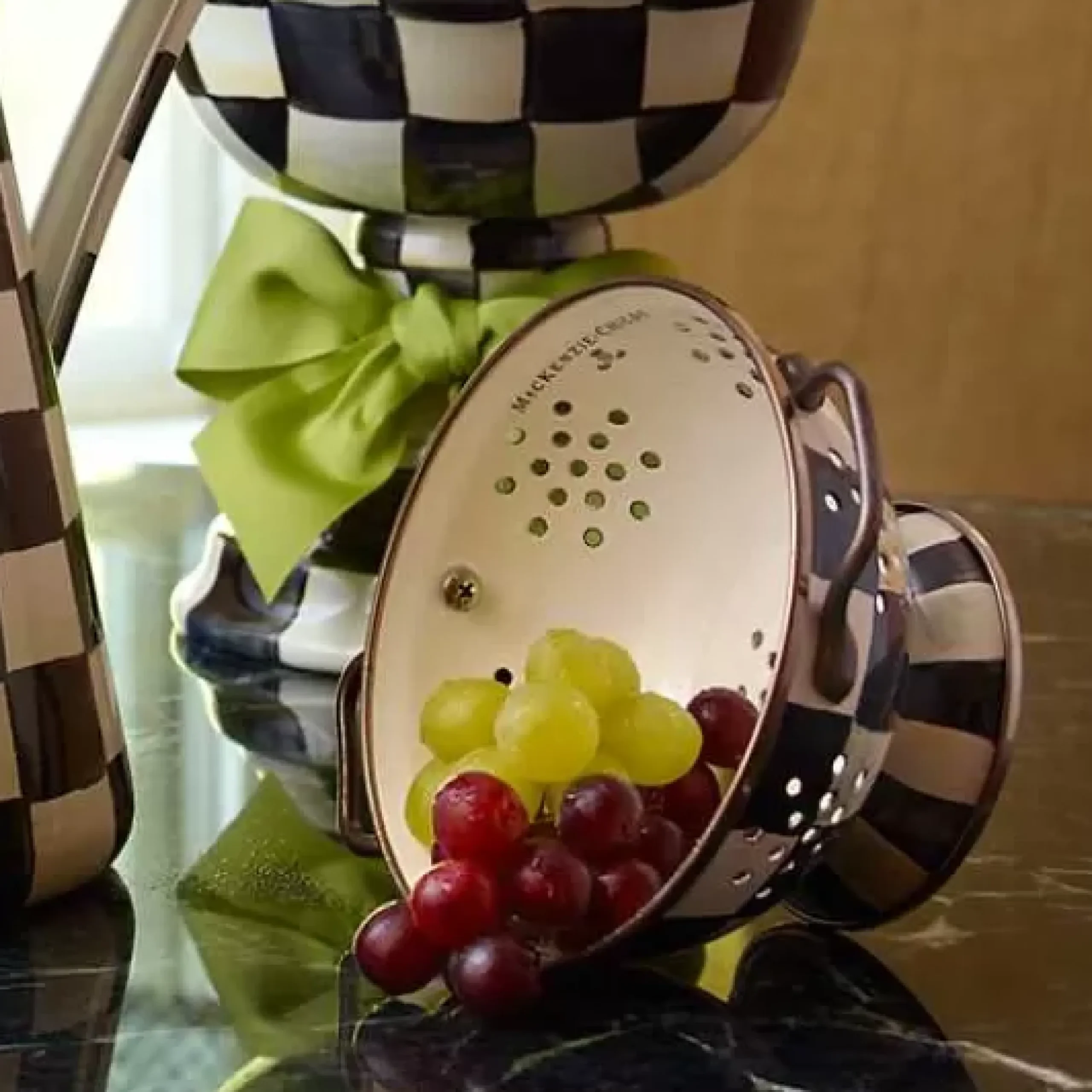 MacKenzie-Childs Courtly Check Small Colander< Kitchen Utensils & Tools