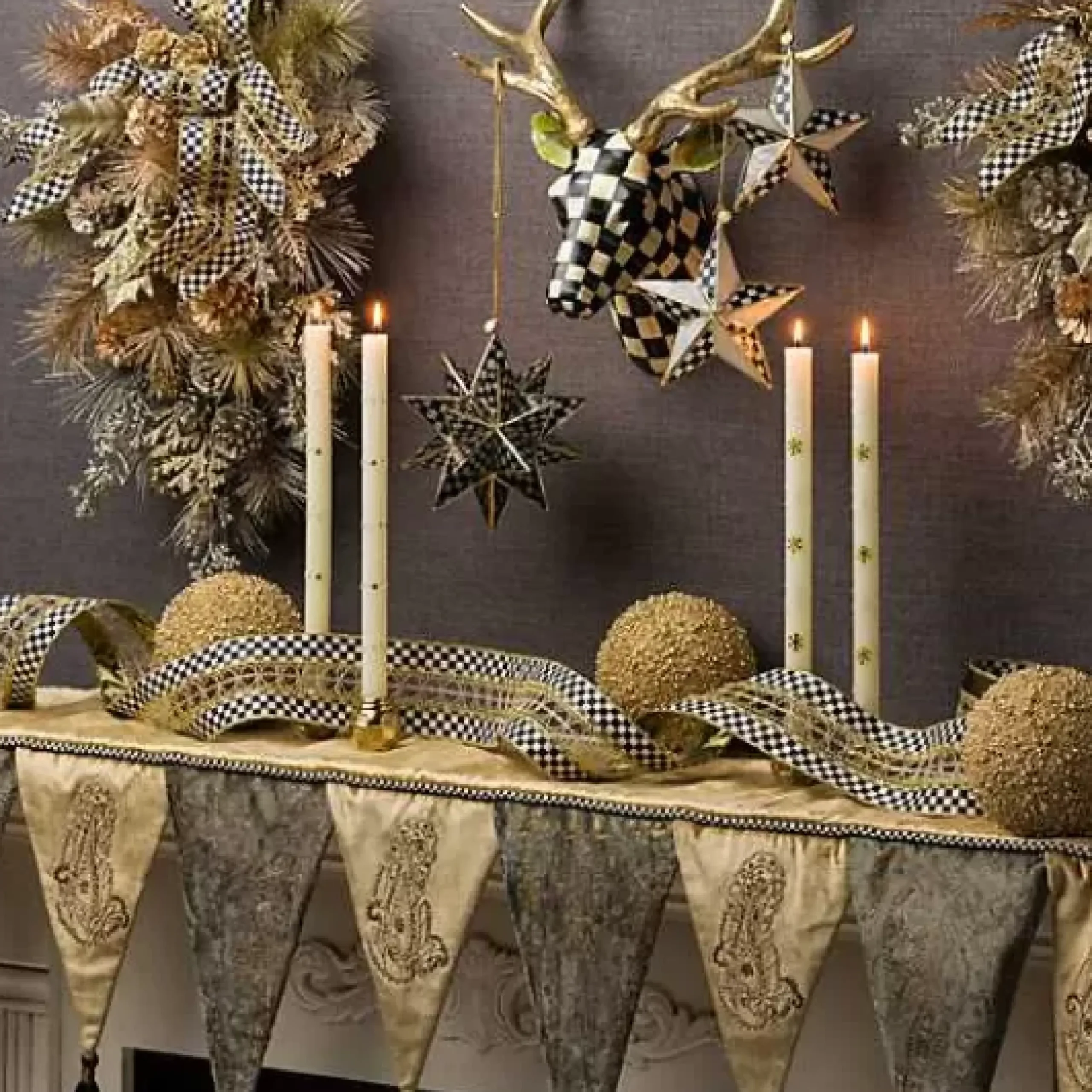 MacKenzie-Childs Courtly Check Small Deer< Holiday
