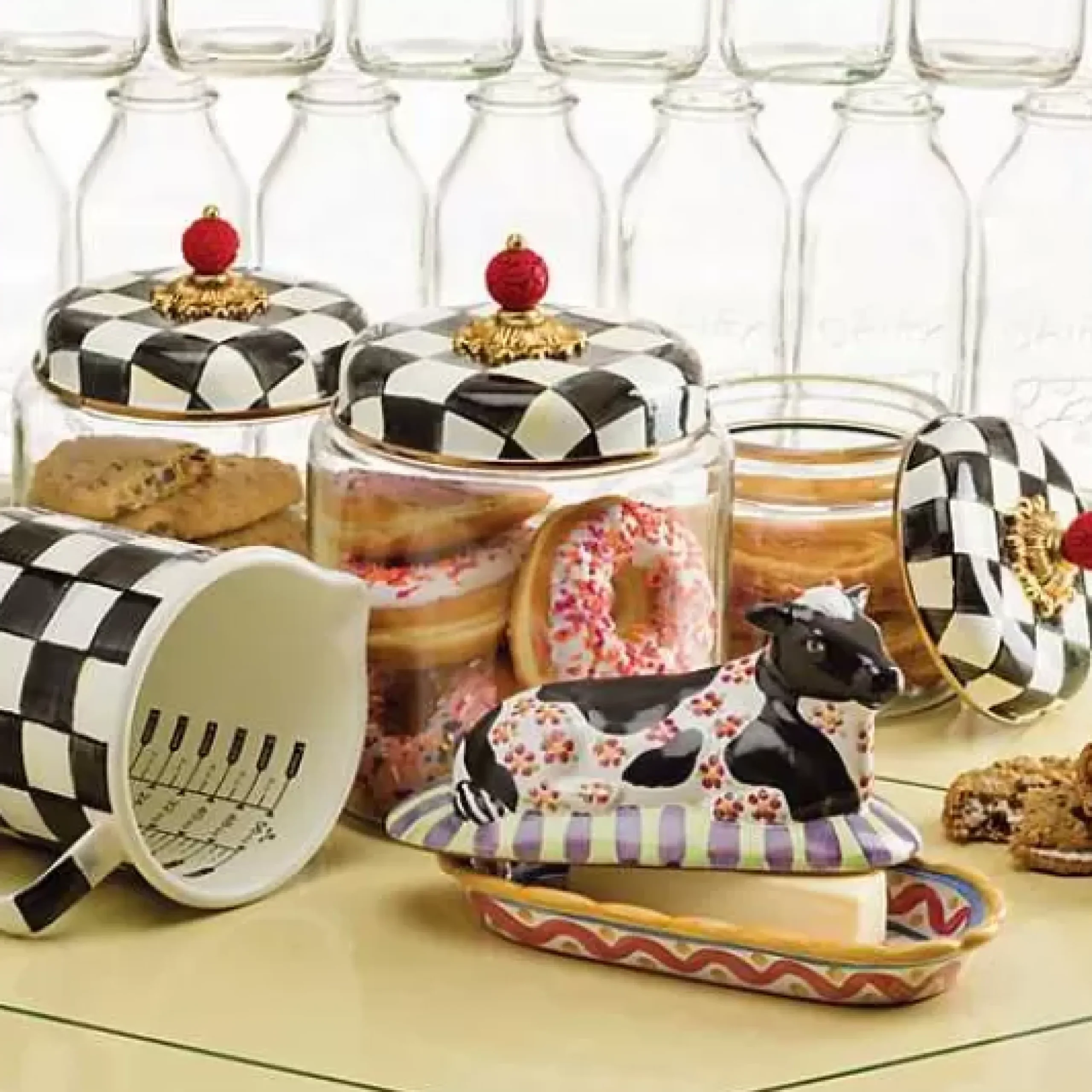 MacKenzie-Childs Courtly Check Small Kitchen Canister< Room Accents