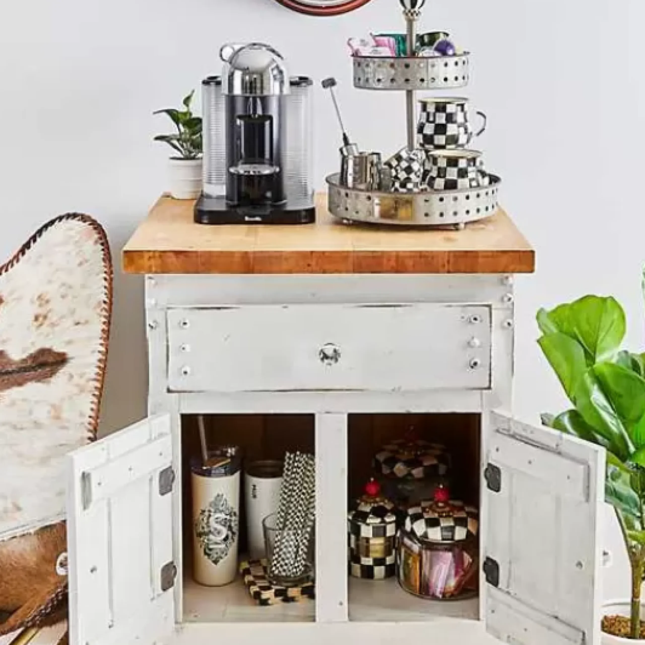 MacKenzie-Childs Courtly Check Small Kitchen Canister< Room Accents