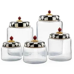 MacKenzie-Childs Courtly Check Small Kitchen Canister< Room Accents