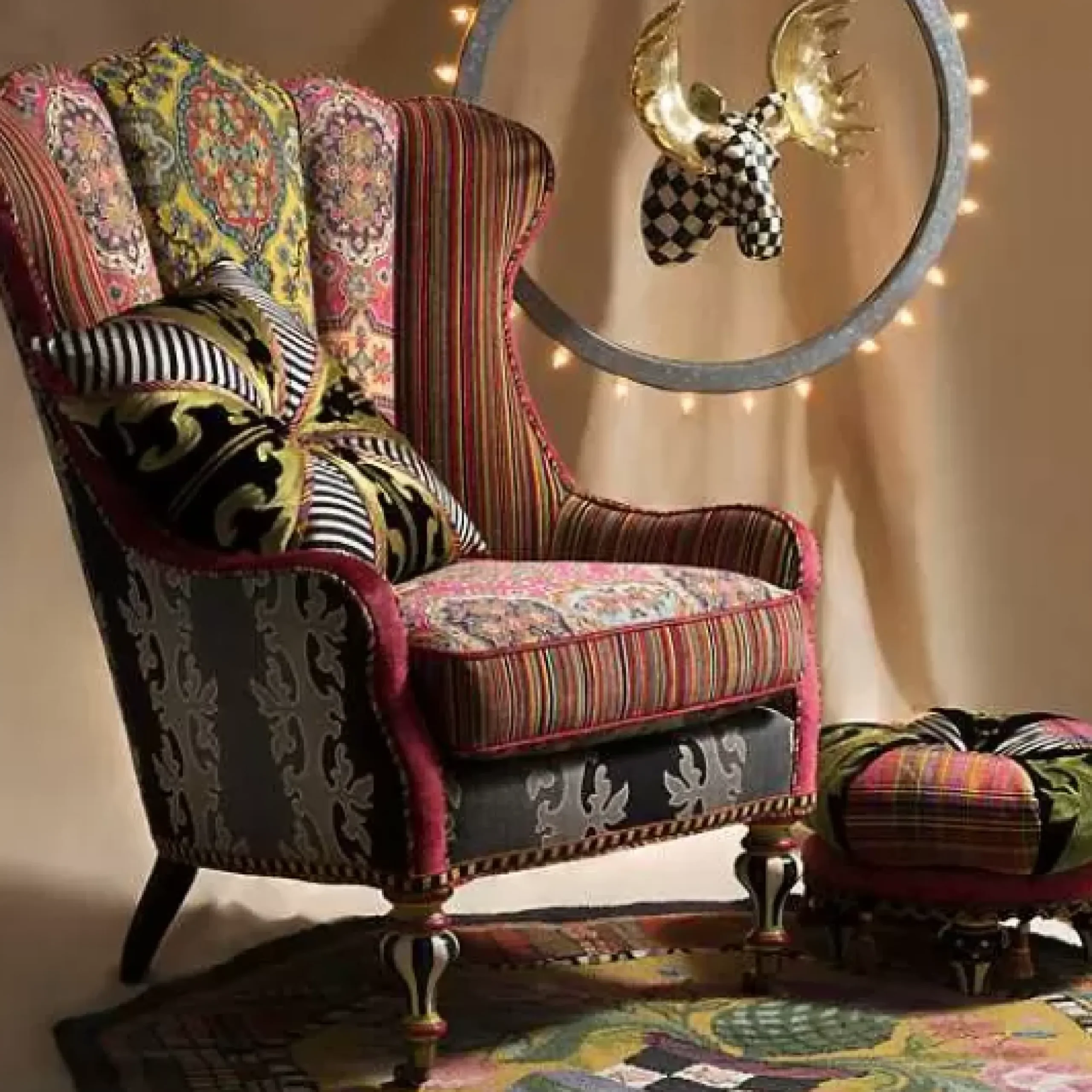 MacKenzie-Childs Courtly Check Small Moose< Holiday|Room Accents