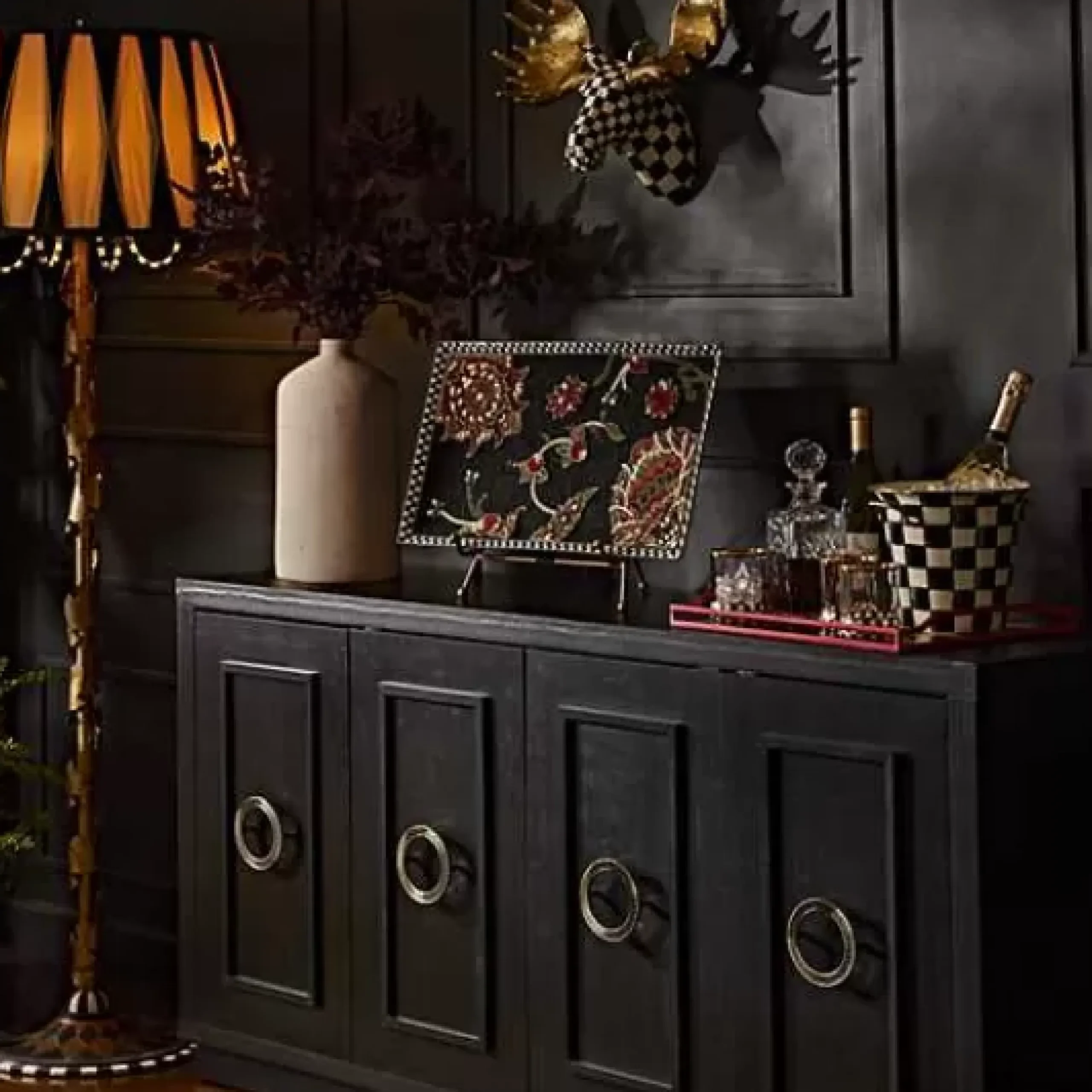 MacKenzie-Childs Courtly Check Small Moose< Holiday|Room Accents