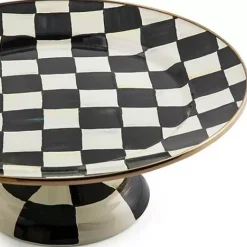 MacKenzie-Childs Courtly Check Small Pedestal Platter< Fall Entertaining|Serveware