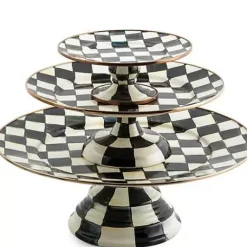 MacKenzie-Childs Courtly Check Small Pedestal Platter< Fall Entertaining|Serveware
