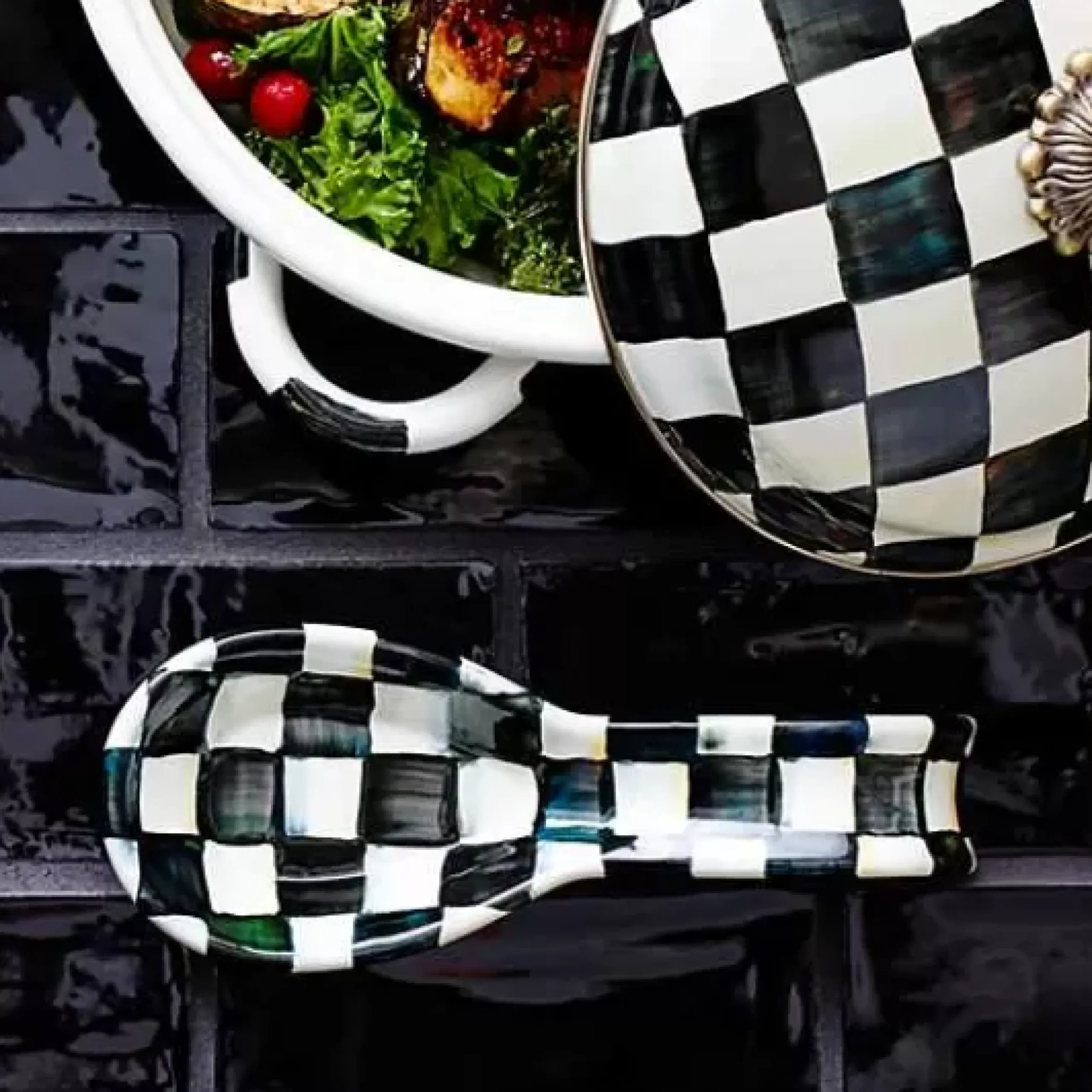 MacKenzie-Childs Courtly Check Spoon Rest< Fall Entertaining|Kitchen Utensils & Tools