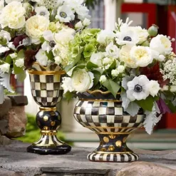 MacKenzie-Childs Courtly Check Stately Vase< Room Accents