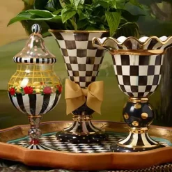 MacKenzie-Childs Courtly Check Stately Vase< Room Accents