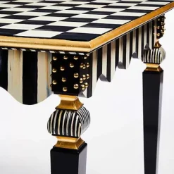 MacKenzie-Childs Courtly Check  Stripe Game Table< Dining Room & Kitchen