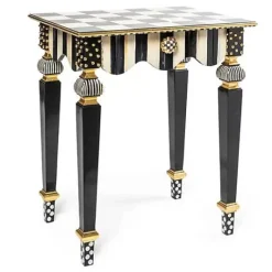 MacKenzie-Childs Courtly Check Stripe Side Table< Living Room