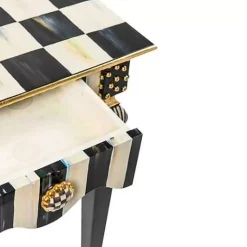 MacKenzie-Childs Courtly Check  Stripe Side Table< Living Room