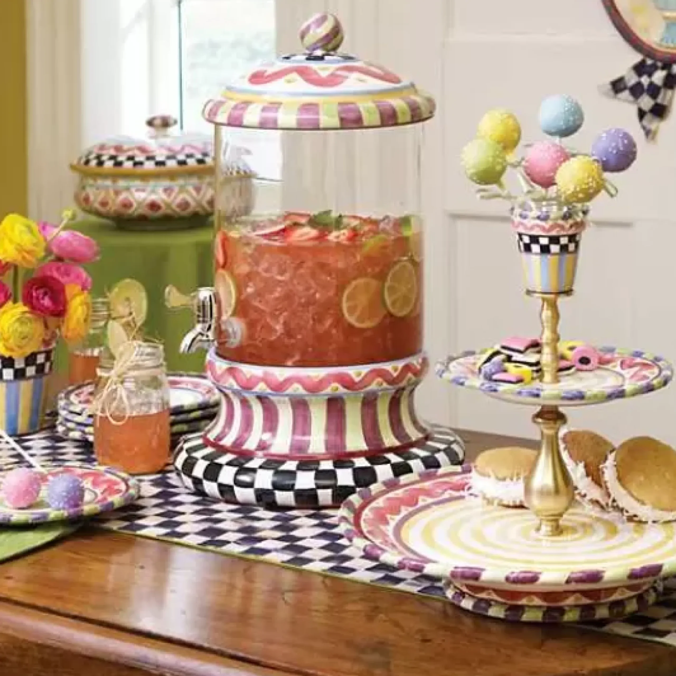 MacKenzie-Childs Courtly Check Stripe Table Runner< Kitchen & Table Linens