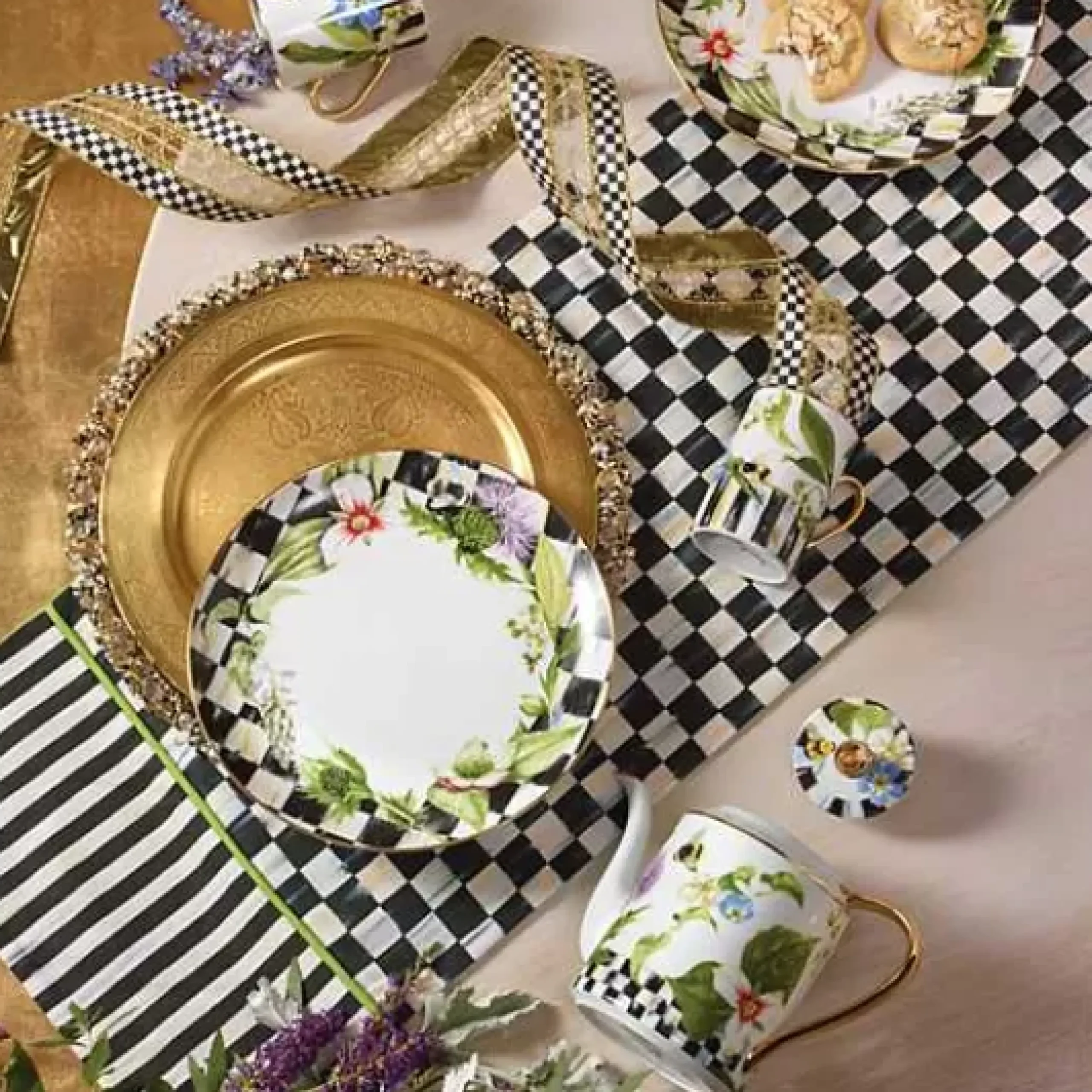 MacKenzie-Childs Courtly Check Stripe Table Runner< Kitchen & Table Linens