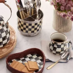 MacKenzie-Childs Courtly Check Supper Club Flatware Caddy< Serveware