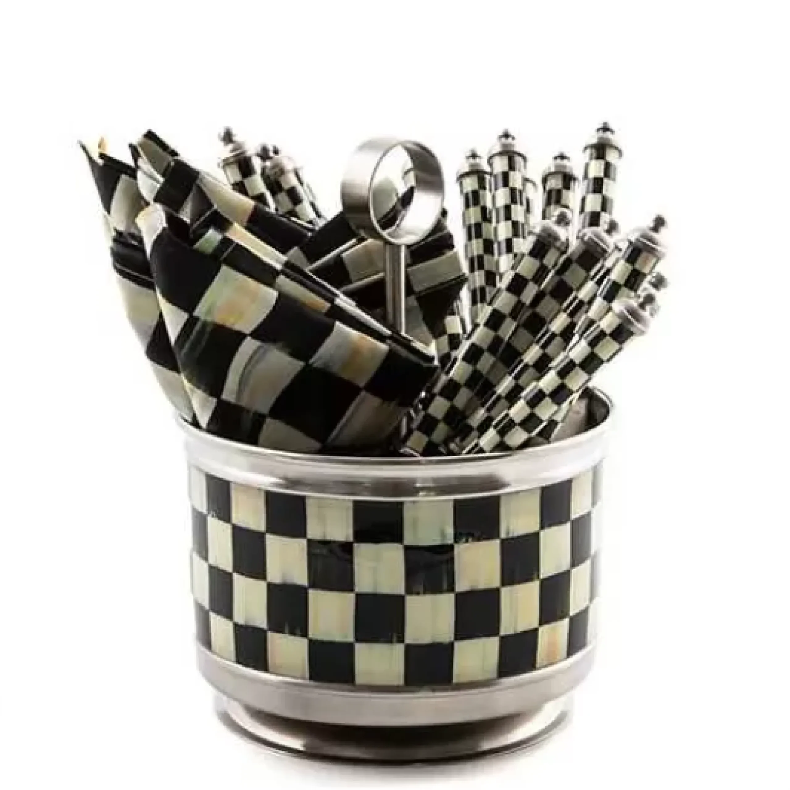 MacKenzie-Childs Courtly Check Supper Club Flatware Caddy< Serveware