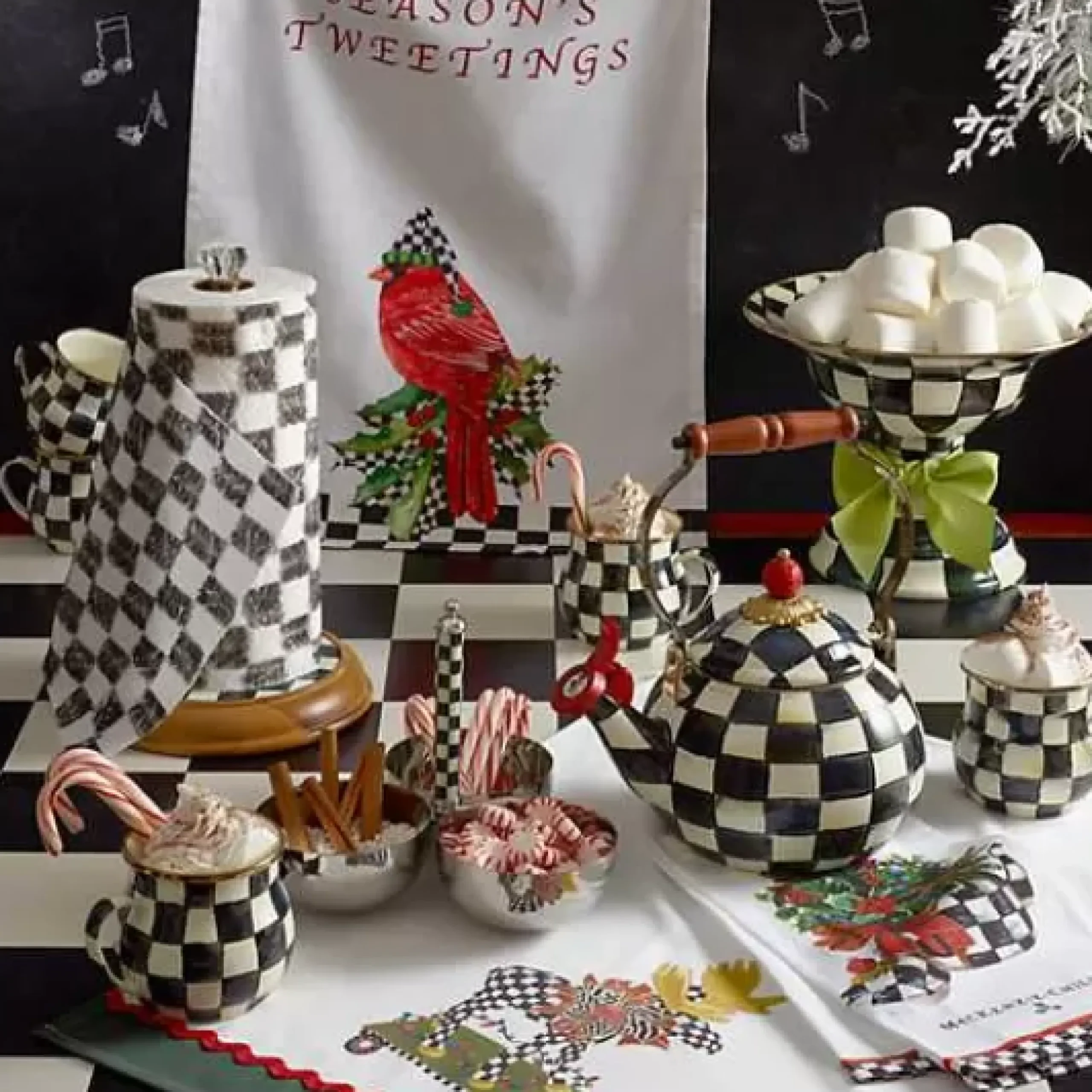MacKenzie-Childs Courtly Check Supper Club Trio< Serveware
