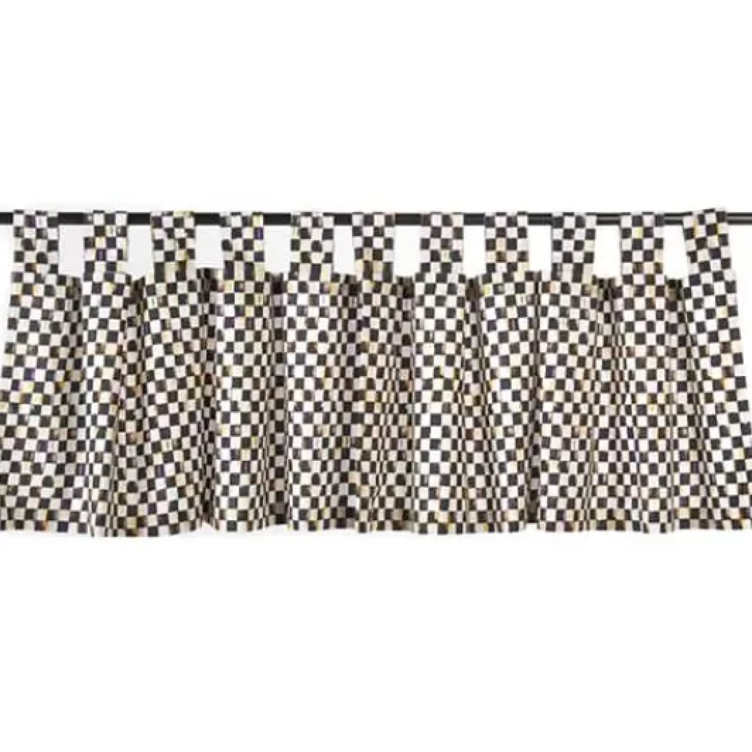 MacKenzie-Childs Courtly Check Tab Top Cafe Valance< Room Accents